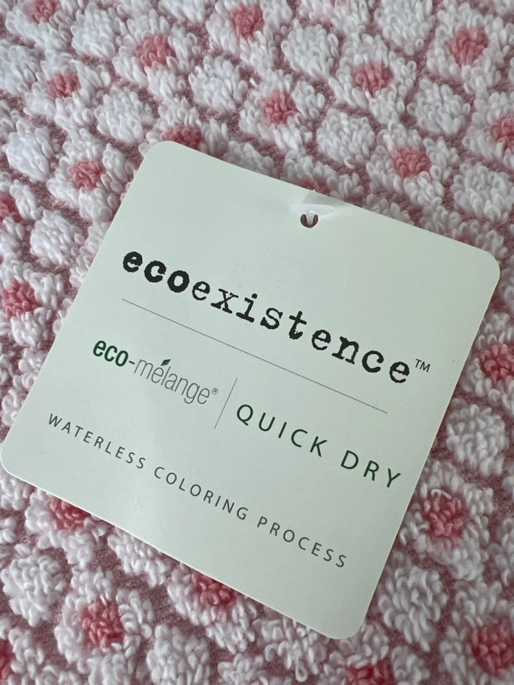 Ecoexistence Eco-Melange Quick Dry Bath Towels Pink White Honeycomb Set of 2 NEW
